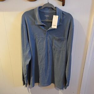 Goodfellow & Co Men's Blue Long Sleeve Polo